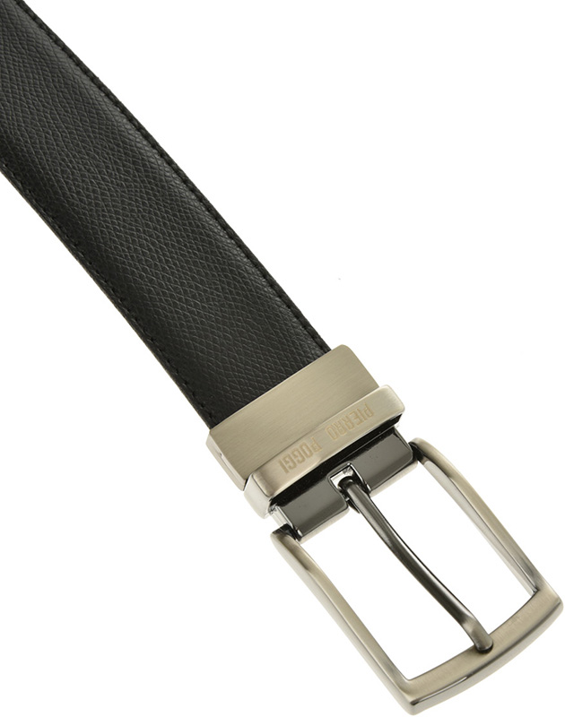 Curea barbati reversibila din piele naturala Pierro Poggi PP2005, Negru/Maro-110 cm, #4, Bagsy