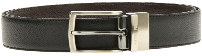 Curea barbati reversibila din piele naturala Pierro Poggi PP2005, Negru/Maro-110 cm, #2, Bagsy