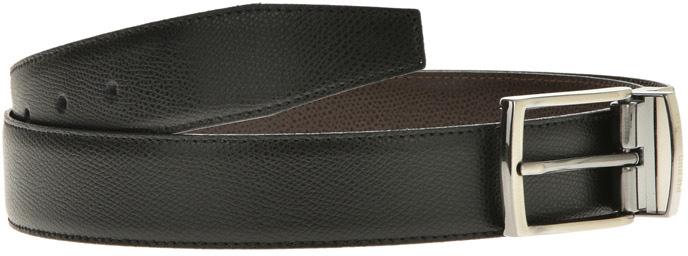 Curea barbati reversibila din piele naturala Pierro Poggi PP2005, Negru/Maro-110 cm, #3, Bagsy