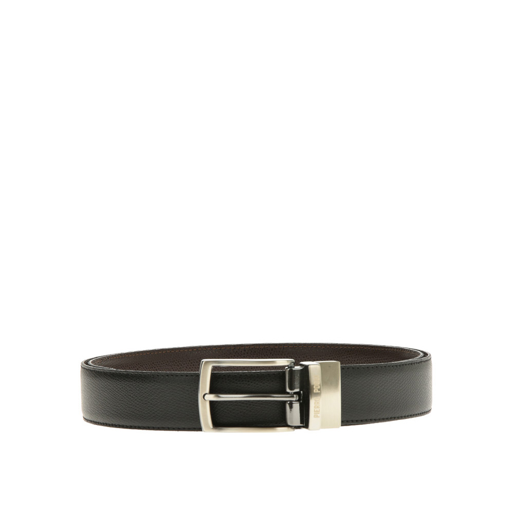 Set cadou barbati portofel si curea reversibila din piele naturala Pierro Poggi PP3001-125, Negru/Maro, #5, Bagsy