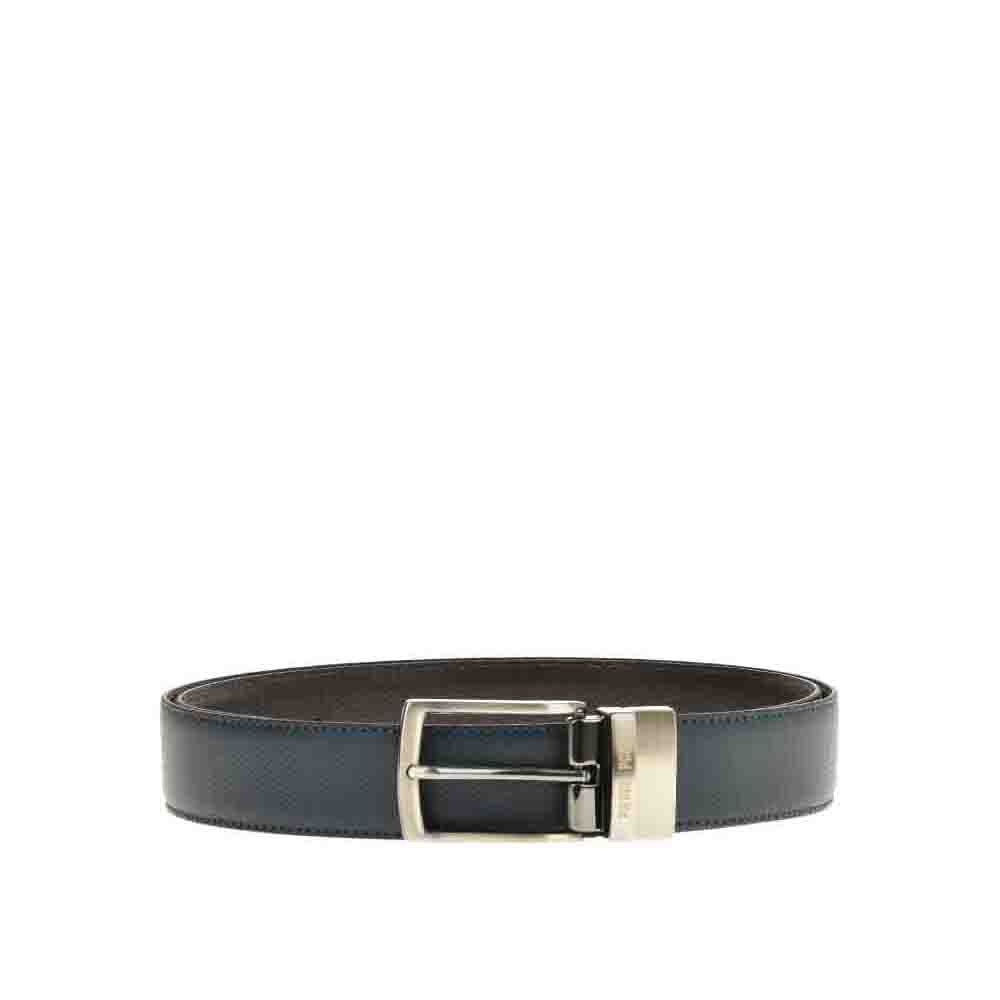 Set cadou barbati portofel si curea reversibila din piele naturala Pierro Poggi PP3003-120, Maro/Albastru, #5, Bagsy