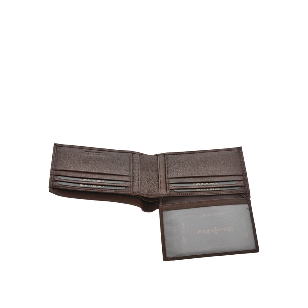 Set cadou barbati portofel si curea din piele naturala Pierro Poggi PP3005-125, Maro/Maro, #5, Bagsy