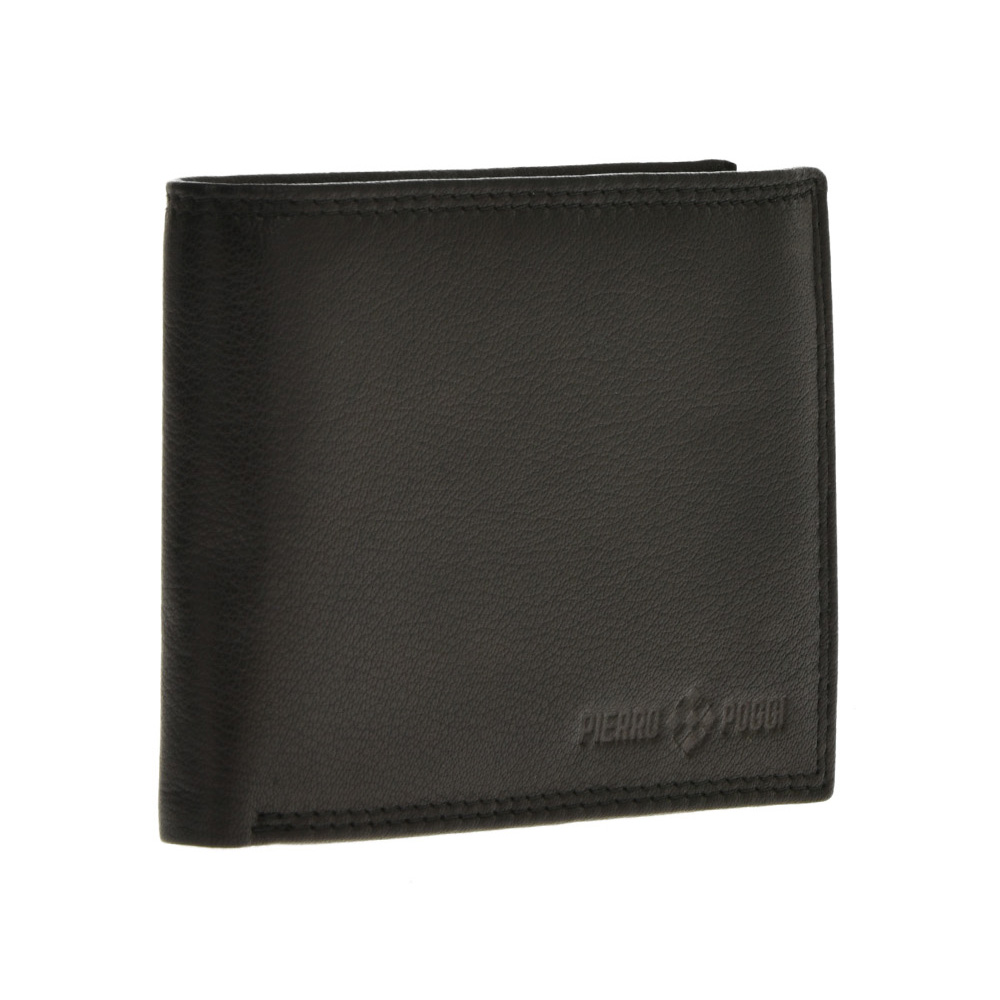 Set cadou barbati portofel si curea din piele naturala Pierro Poggi PP3006-115, Negru/Negru, #3, Bagsy