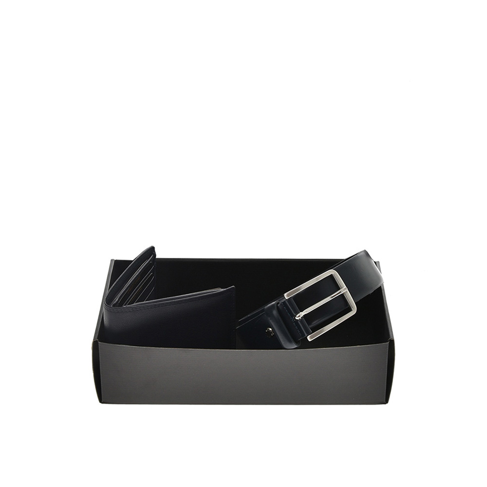 Set cadou barbati portofel si curea din piele naturala Pierro Poggi PP3016-120, Albastru/Albastru, #2, Bagsy