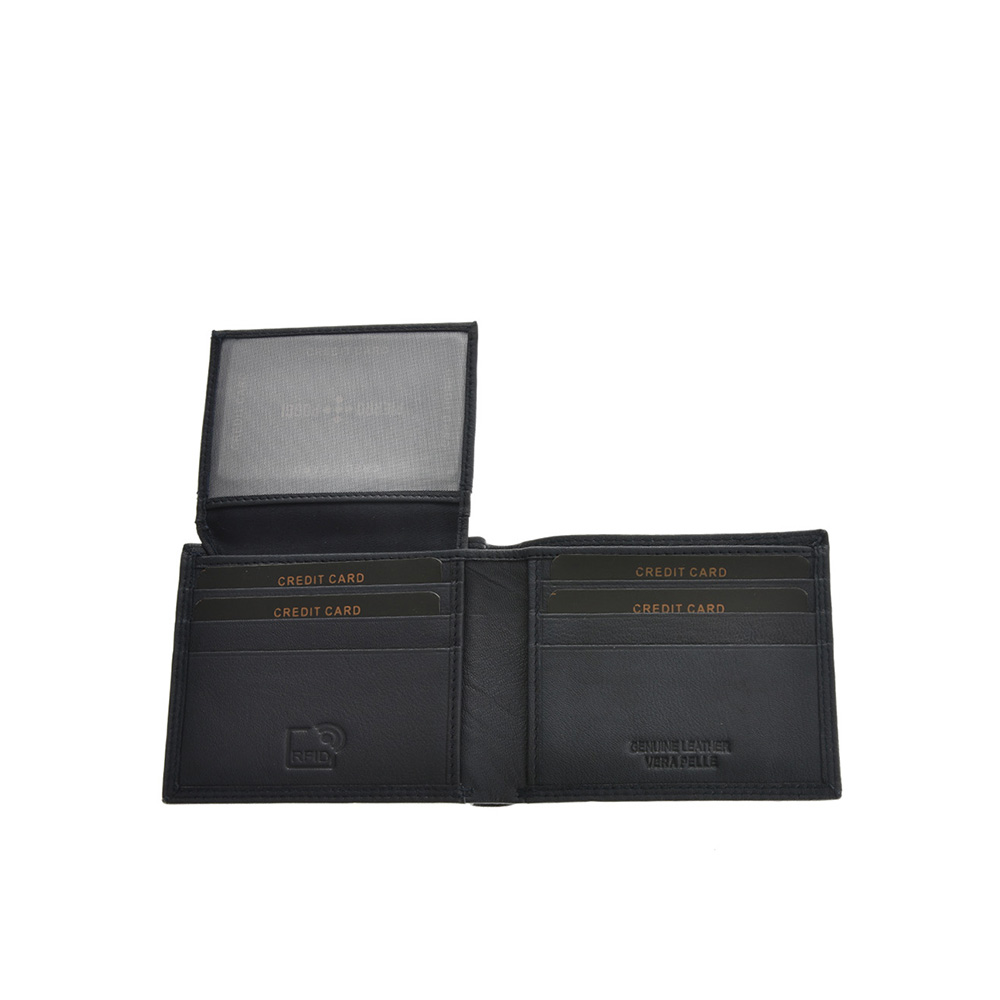 Set cadou barbati portofel si curea din piele naturala Pierro Poggi PP3016-120, Albastru/Albastru, #7, Bagsy