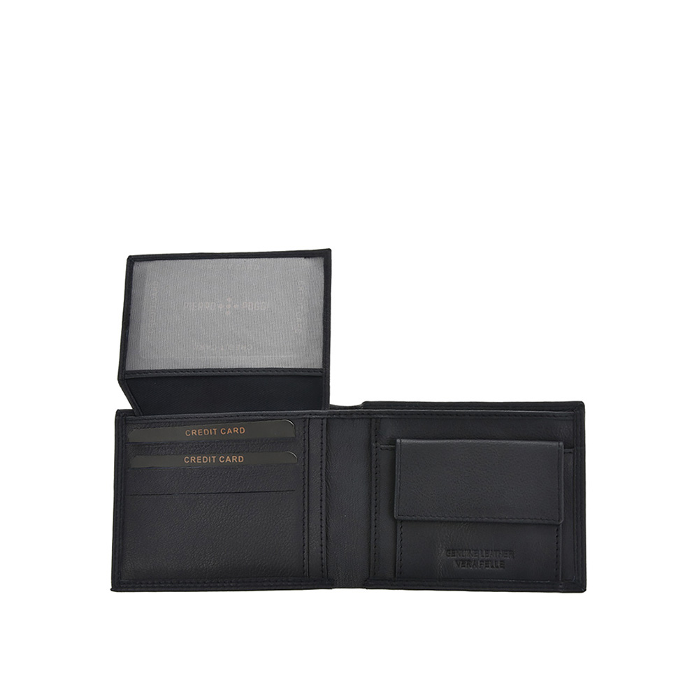 Set cadou barbati portofel si curea din piele naturala Pierro Poggi PP3020-110, Albastru/Albastru, #4, Bagsy