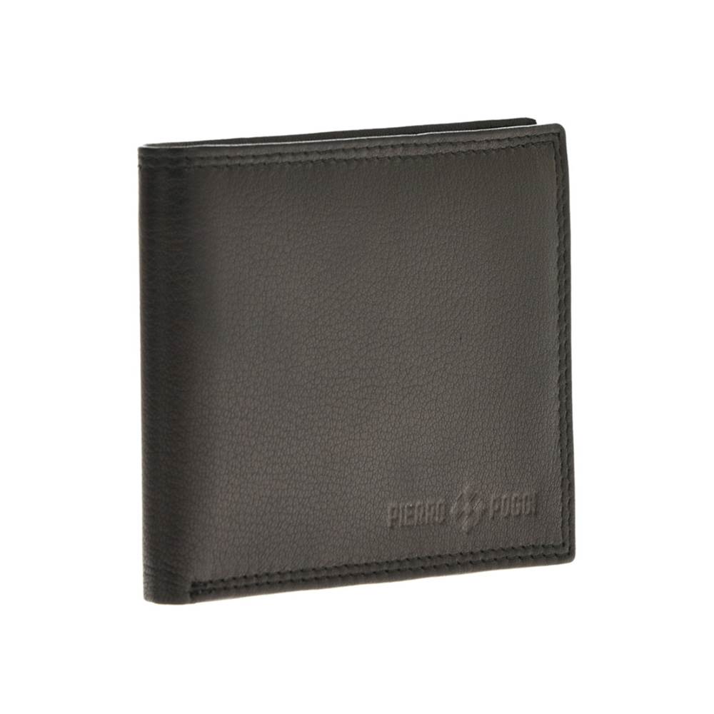 Set cadou barbati portofel si curea din piele naturala Pierro Poggi PP3025-115, Negru/Negru, #3, Bagsy