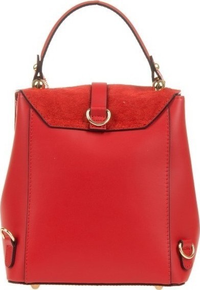 Rucsac din piele naturala Antonia Moretti AM0326, Rosu, #3, Bagsy