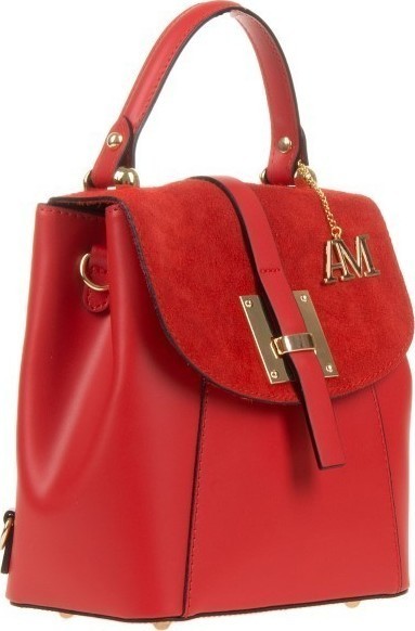 Rucsac din piele naturala Antonia Moretti AM0326, Rosu, #2, Bagsy