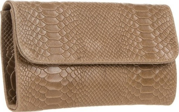 Geanta plic din piele naturala textura reptila Chiara Canotti CC0176, Grej, #2, Bagsy