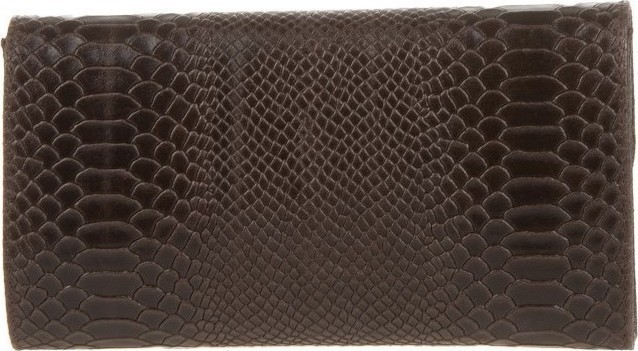 Geanta plic din piele naturala textura reptila Chiara Canotti CC0176, Maro, #3, Bagsy