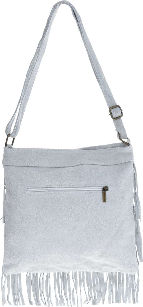 Geanta din piele intoarsa cu franjuri, Patrizia Lucchini PL6334, Gri, #4, Bagsy