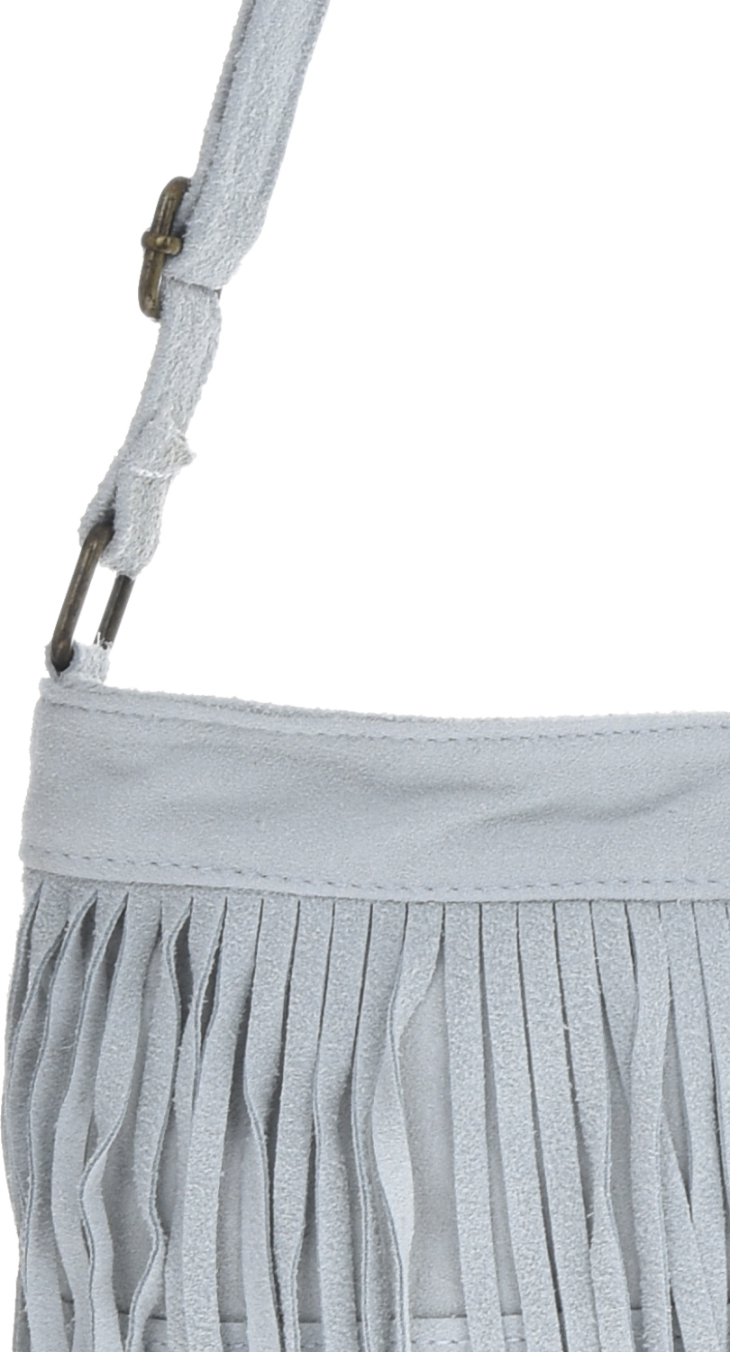 Geanta din piele intoarsa cu franjuri, Patrizia Lucchini PL6334, Gri, #3, Bagsy