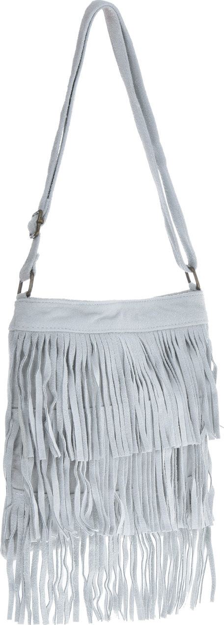 Geanta din piele intoarsa cu franjuri, Patrizia Lucchini PL6334, Gri, #2, Bagsy