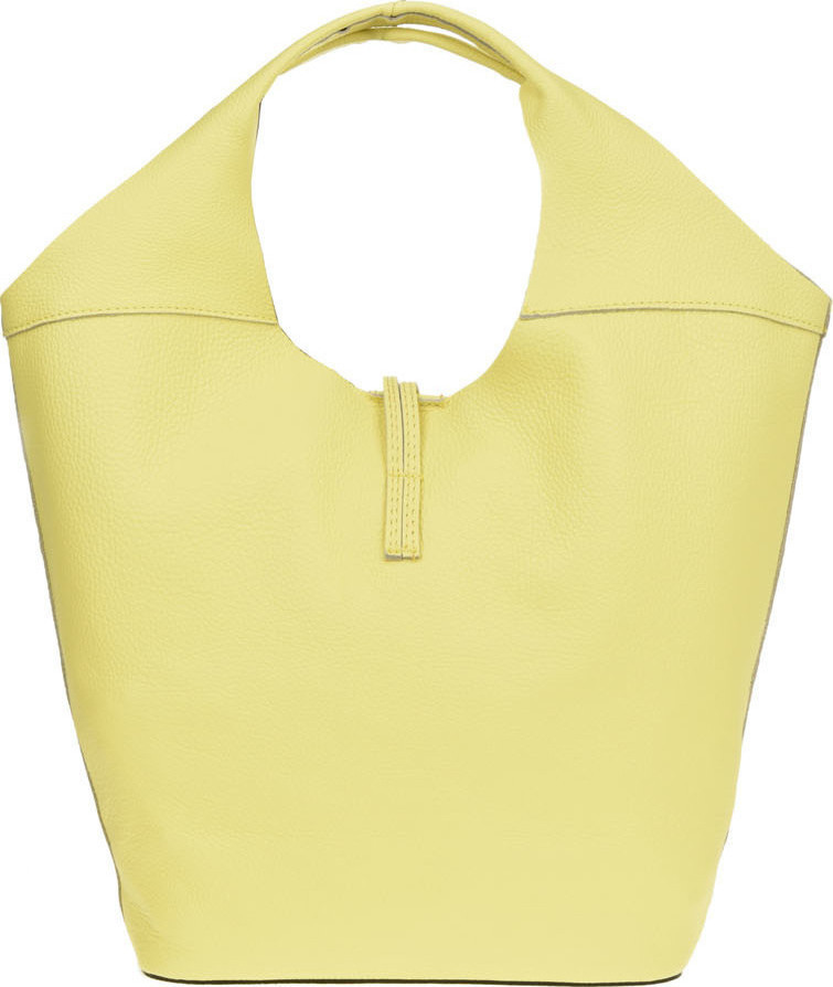 Geanta Hobo din piele naturala Antonia Moretti AM0410, galben deschis, Nr. 3, Bagsy