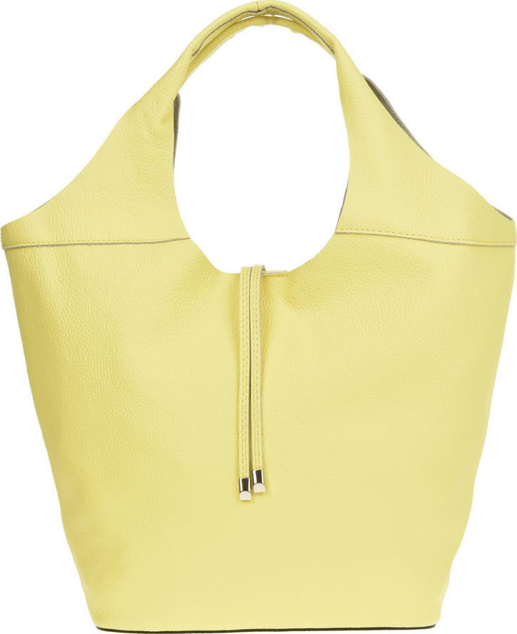 Geanta Hobo din piele naturala Antonia Moretti AM0410, galben deschis, Nr. 1, Bagsy