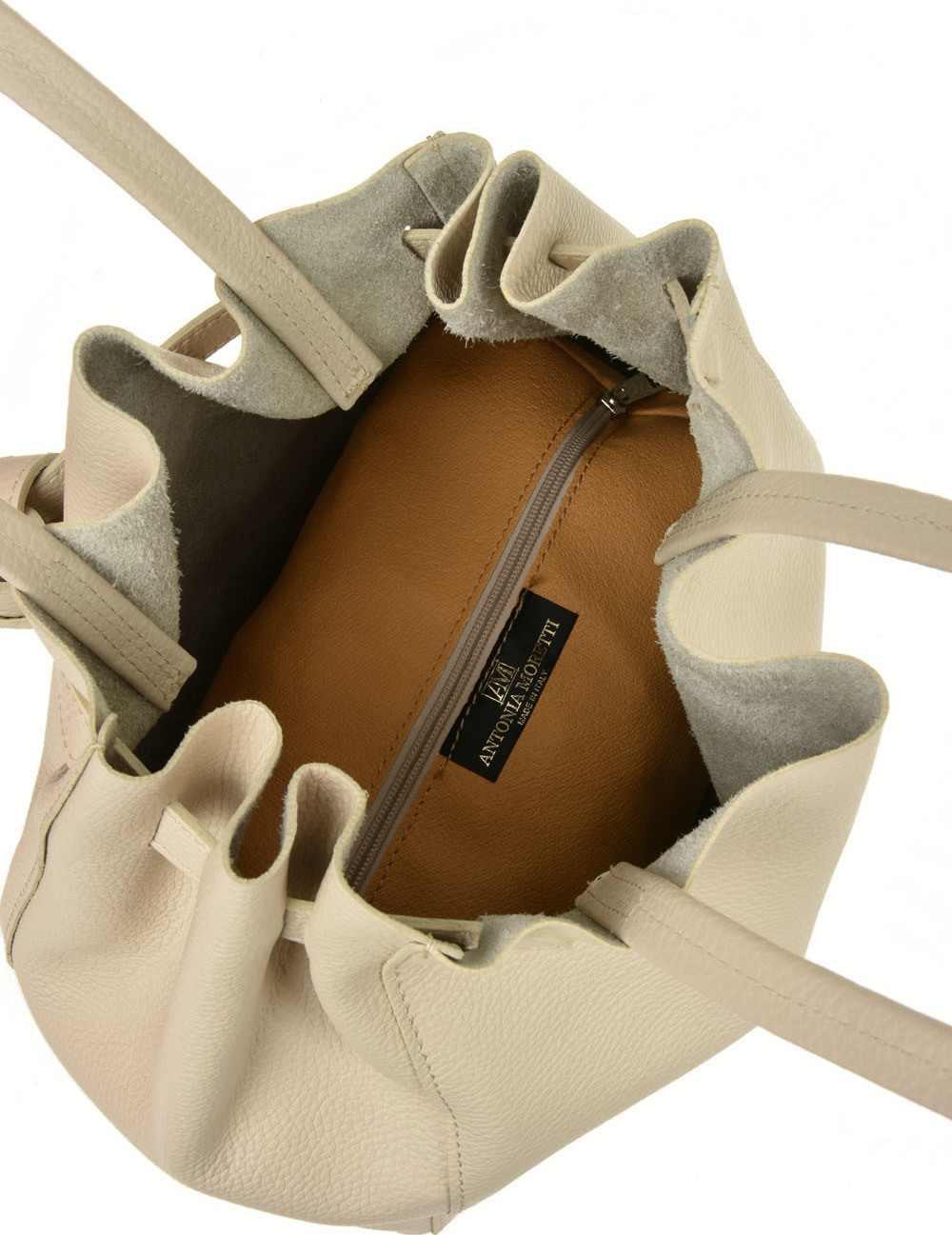 Geanta Shopper din piele naturala Antonia Moretti AM0411, Bej, #4, Bagsy