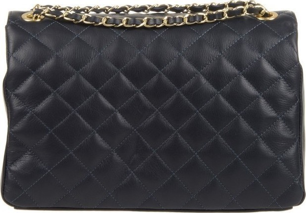 Geanta de umar din piele naturala matlasata Chiara Canotti CC0194, albastru, #3, Bagsy