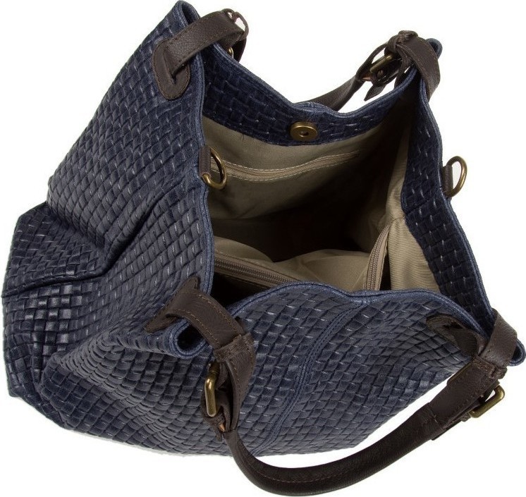 Geanta de mana din piele naturala Chiara Canotti CC0207, Albastru, Nr. 2, Bagsy