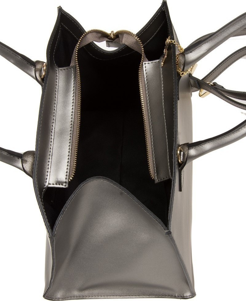 Geanta de mana din piele naturala Antonia Moretti AM0333, gri, #4, Bagsy