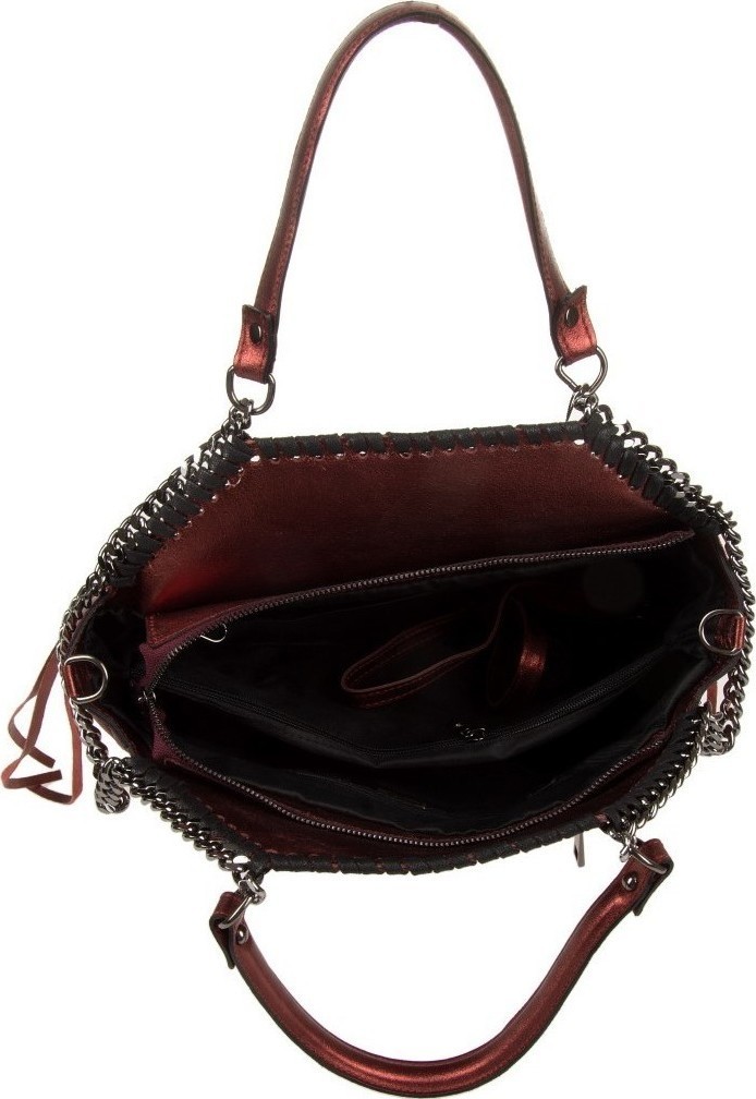 Geanta de mana din piele naturala Chiara Canotti CC0342, Visiniu, #4, Bagsy