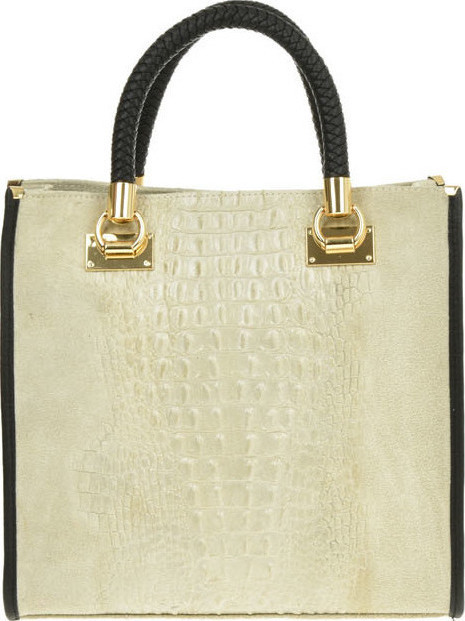  Geanta de mana din piele naturala Antonia Moretti AM0415, Bej, #3, Bagsy