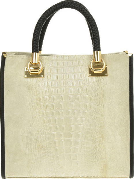  Geanta de mana din piele naturala Antonia Moretti AM0415, Bej, #1, Bagsy