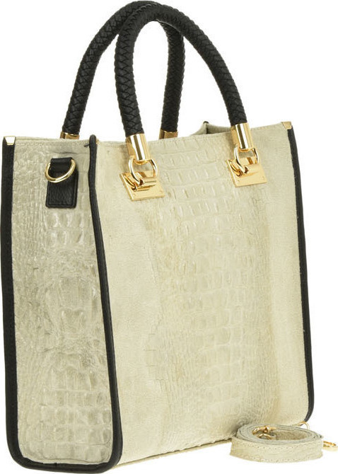  Geanta de mana din piele naturala Antonia Moretti AM0415, Bej, #2, Bagsy