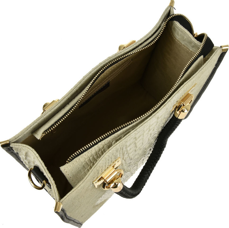  Geanta de mana din piele naturala Antonia Moretti AM0415, Bej, #4, Bagsy