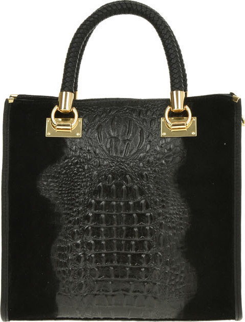  Geanta de mana din piele naturala Antonia Moretti AM0415, Negru, #3, Bagsy