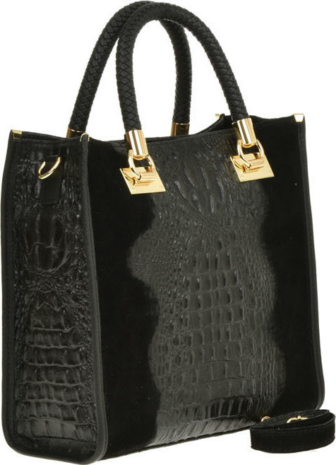  Geanta de mana din piele naturala Antonia Moretti AM0415, Negru, #2, Bagsy