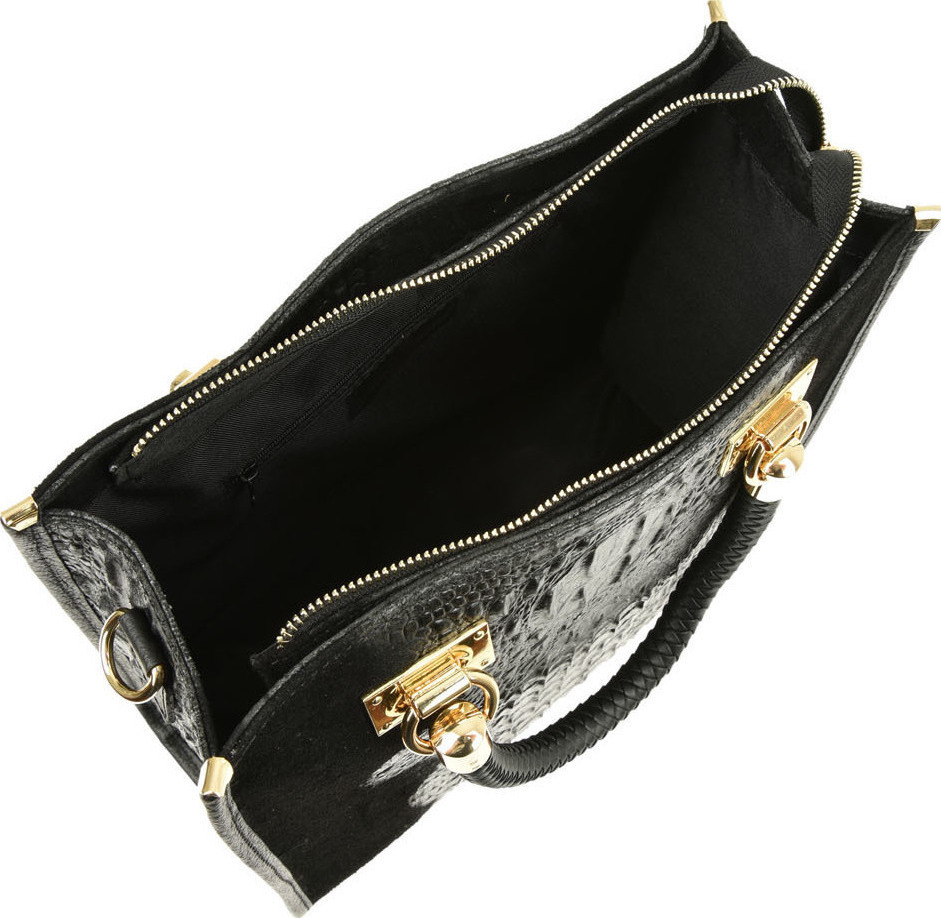  Geanta de mana din piele naturala Antonia Moretti AM0415, Negru, #4, Bagsy