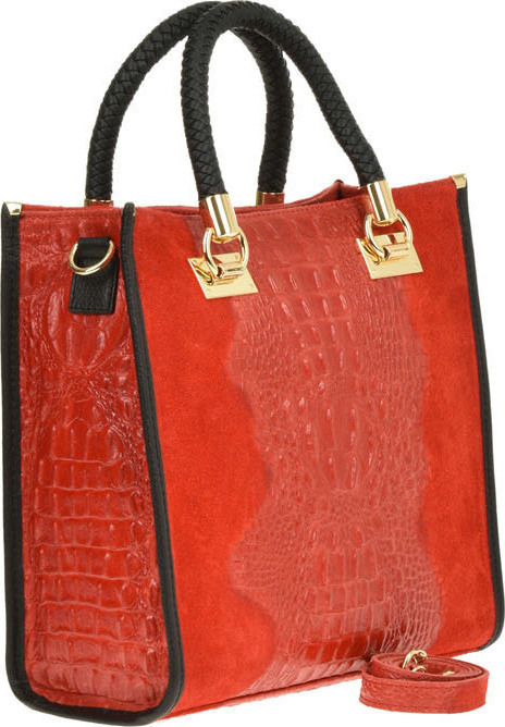  Geanta de mana din piele naturala Antonia Moretti AM0415, Rosu, #2, Bagsy