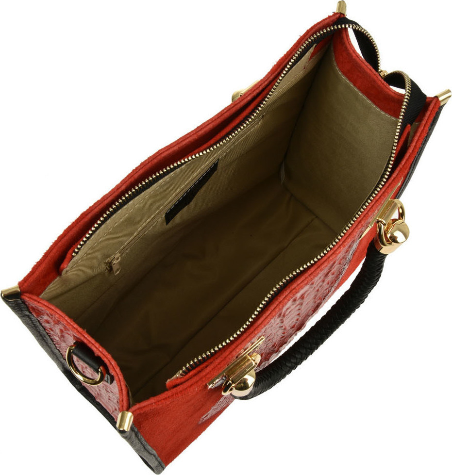  Geanta de mana din piele naturala Antonia Moretti AM0415, Rosu, #4, Bagsy