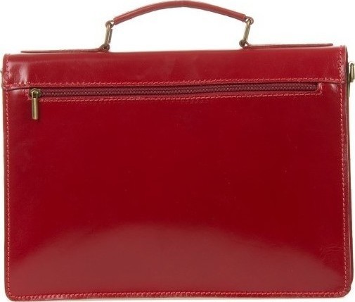 Geanta office din piele naturala Antonia Moretti AM0367, Rosu, #3, Bagsy