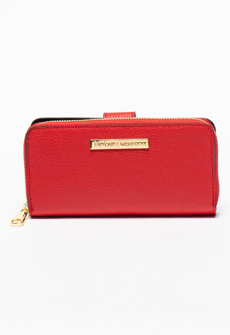 Portofel dama din piele naturala Antonia Moretti AM1052, Rosu, #1, Bagsy